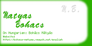 matyas bohacs business card